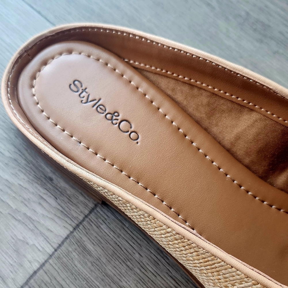 Style & CO Women's Unity Natural Raffia Slip-On Mule Flats Size 9.5 - Picture 7 of 7